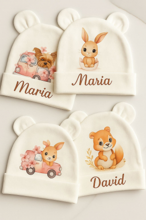 PERSONALIZATE - Căciulița Mea cu Nume – Colecția Animăluțe Drăgălașe