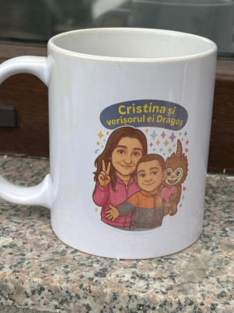 PERSONALIZATE - Cană Cristina & Dragoș – verișori cu super vibe!