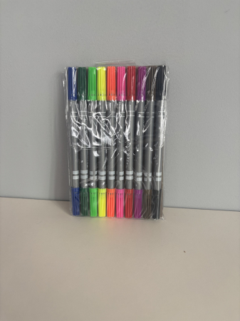 Carioci cu doua capete 10 culori pe set pentru scoala