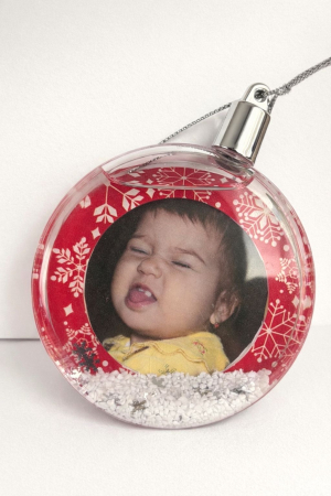 ARTICOLE CRACIUN - Glob foto rotund cu lichid pentru brad personalizat