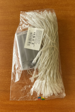 ARTICOLE CRACIUN - INSTALATIE  LINIARA 6 m  de Craciun pe baterii, cu  50 led-uri Multicolor fir transparent