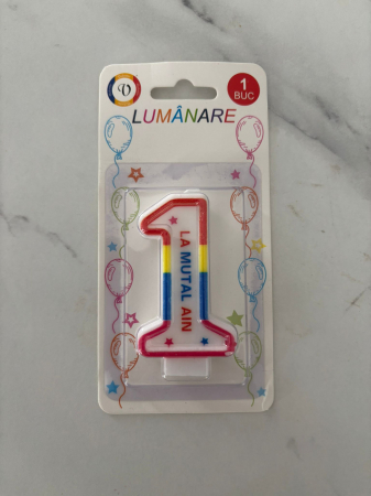 ARTICOLE PENTRU PETRECEERE - LUMANARI ANIVERSARE CIFRA 1- 7CM