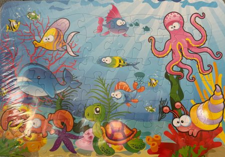 JUCARII - PUZZLE DIN CARTON 25 X 36 PENTRU COPII 48 PIESE VIETATI MARINE