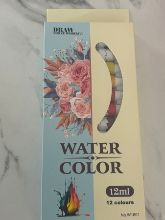 TEMPERA ACUARELE LA TUB 9 ML PE BAZA DE APA 12 SET