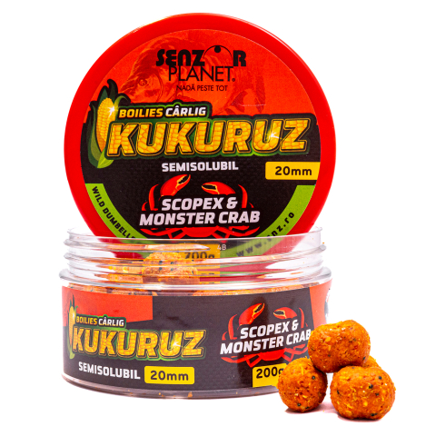 Boilesuri - BOILIES KUKURUZ PENTRU CARLIG SCOPEX & MONSTER CRAB 20mm 200g