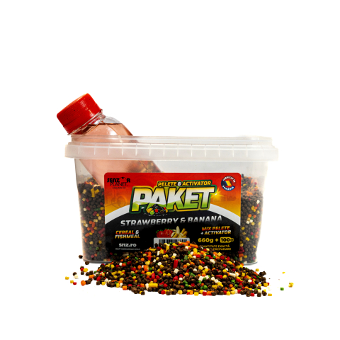Pelete - PAKET MIX PELETE FEEDER 2mm 660g + ACTIVATOR STRAWBERRY & BANANA 100ml