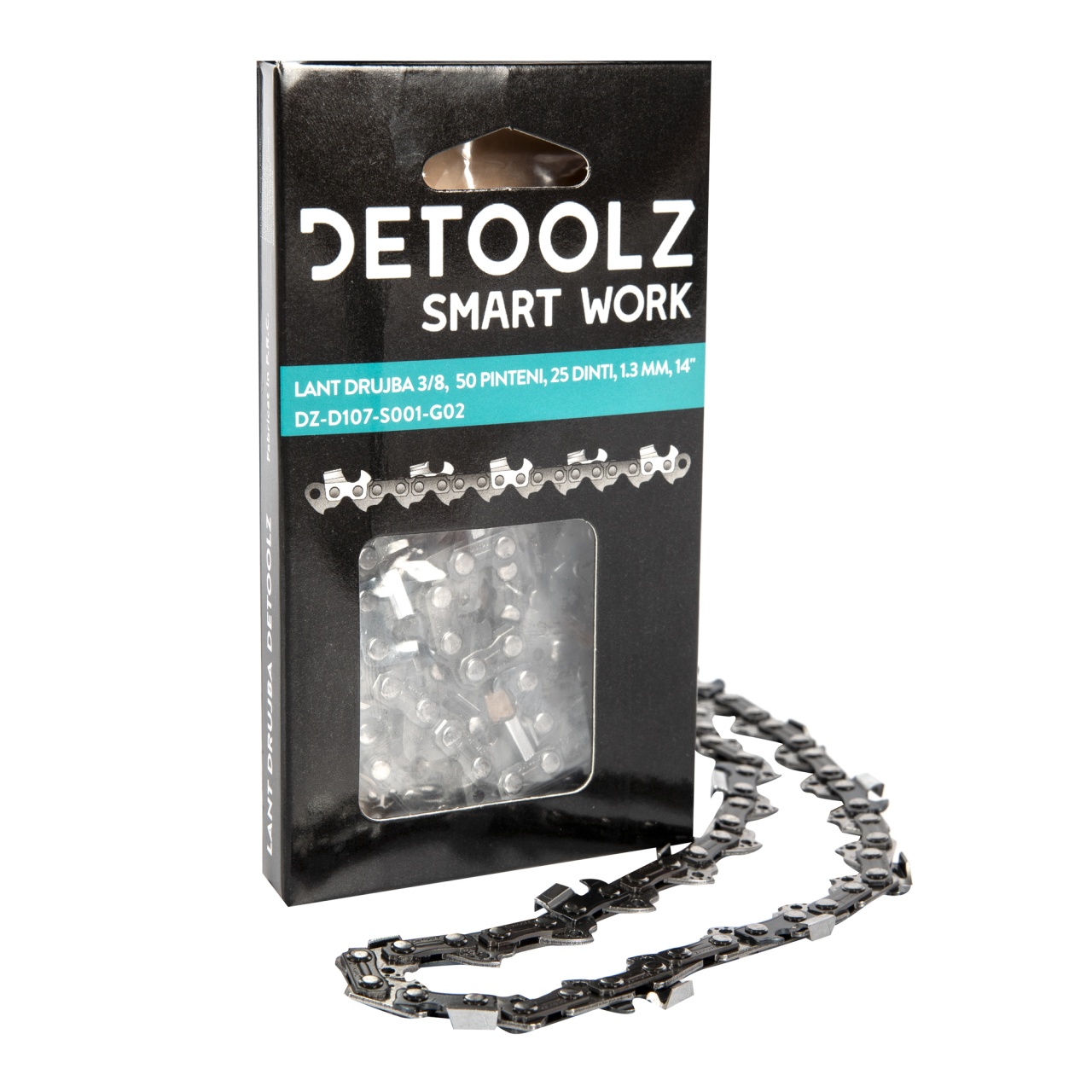 Lanturi si lame - Lant drujba Detoolz, lungime 14'', pas 3/8'', grosime 1.3mm, 50 pinteni, 25 dinti, full chisel