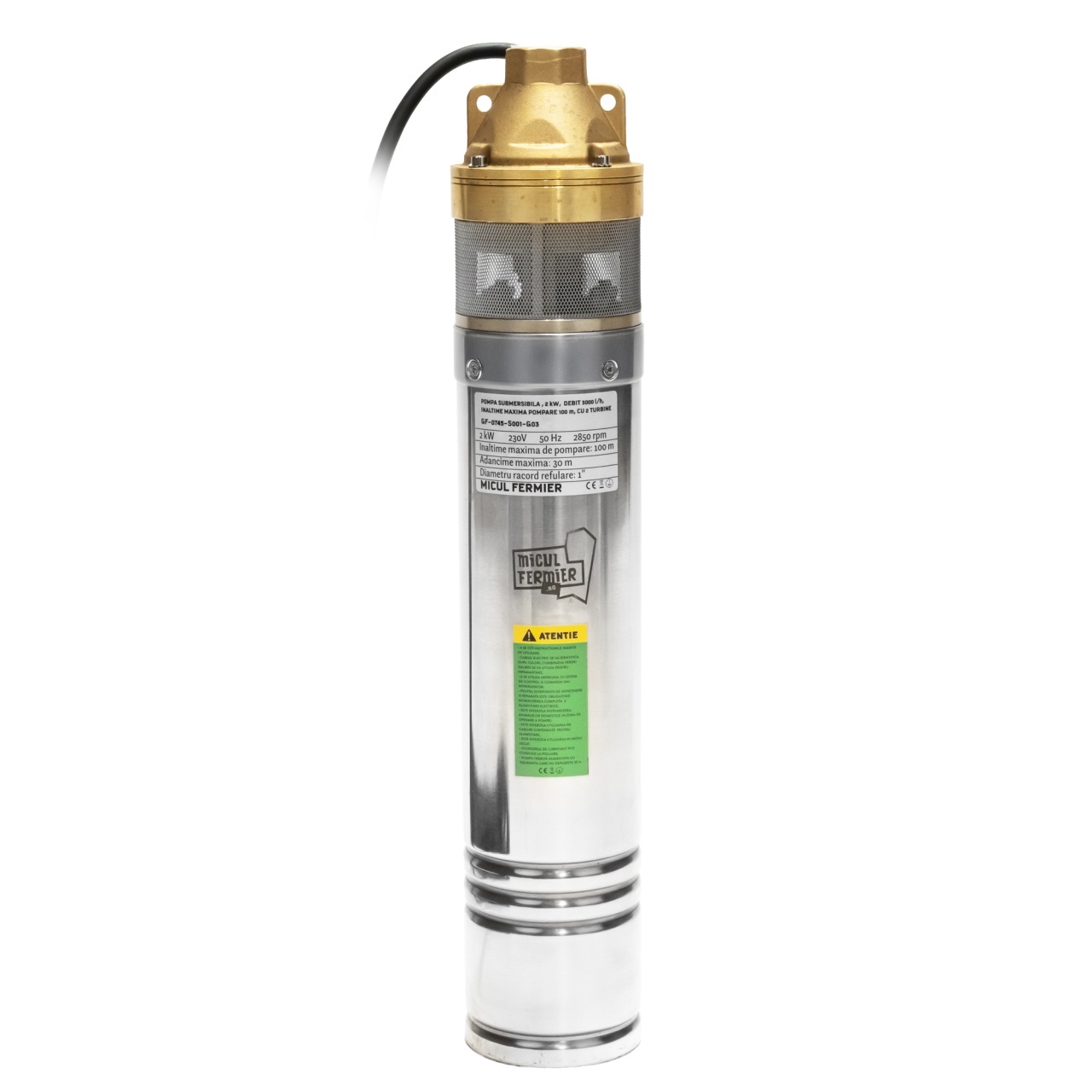 Pompe - Pompa submersibila Micul Fermier 2kW 3000lh 100m 2 turbine
