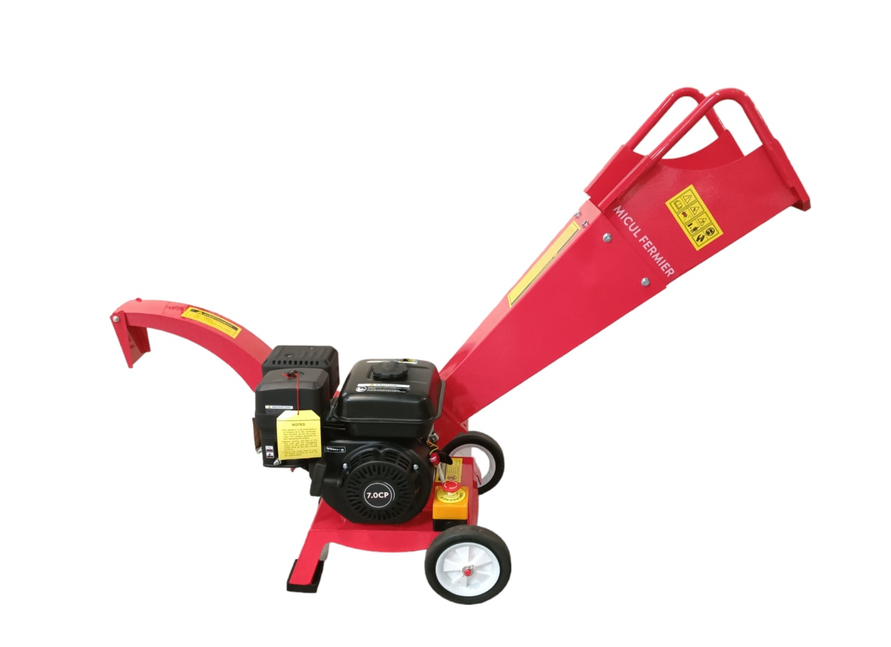 Depicatotoare si tocatoare crengi - Tocator pentru crengi si vita de vie Micul Fermier, Ø50mm, motor benzina 7CP pentru rumegus