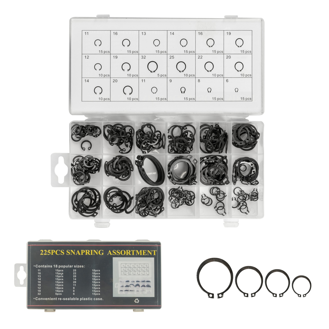 Accesorii, tipuri de accesorii - Trusa inele de siguranta 225pcs