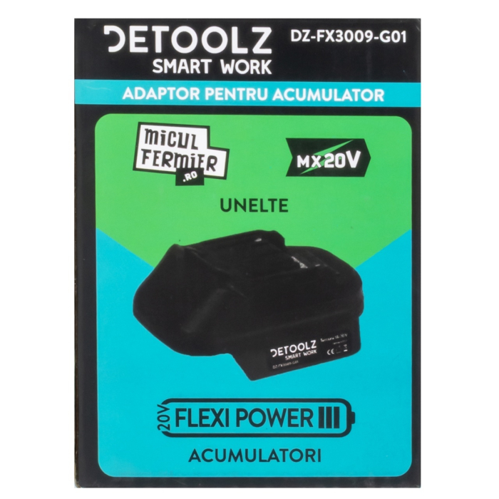 Adaptor Detoolz utilizare acumulator FlexiPower - echipamente Micul Fermier (compatibil Makita LXT) [2]