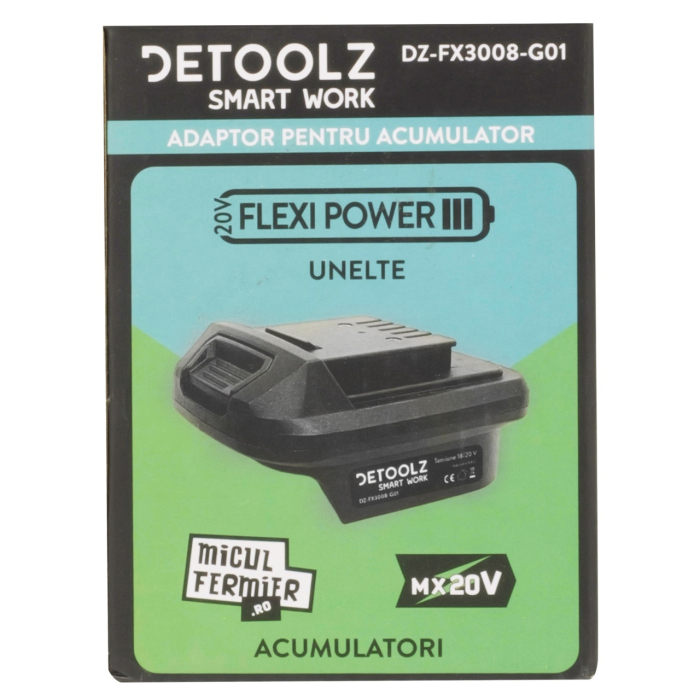 Adaptor Detoolz utilizare acumulator Micul Fermier (compatibil Makita LXT) - echipamente FlexiPower [2]