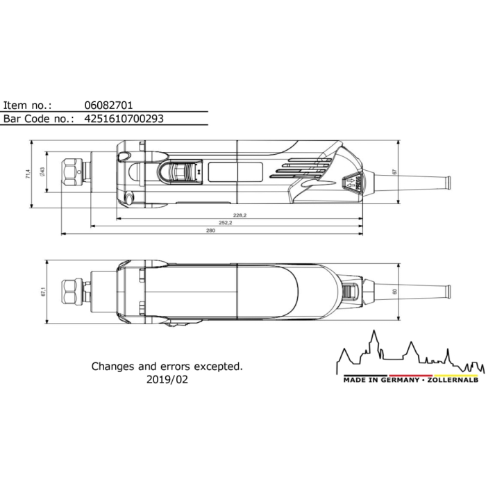 AMB (Kress) 06082701, Motor pentru frezare 1050FME-P, 5000 - 25000 rpm, 1050W, + bucsa ER16 8mm [5]
