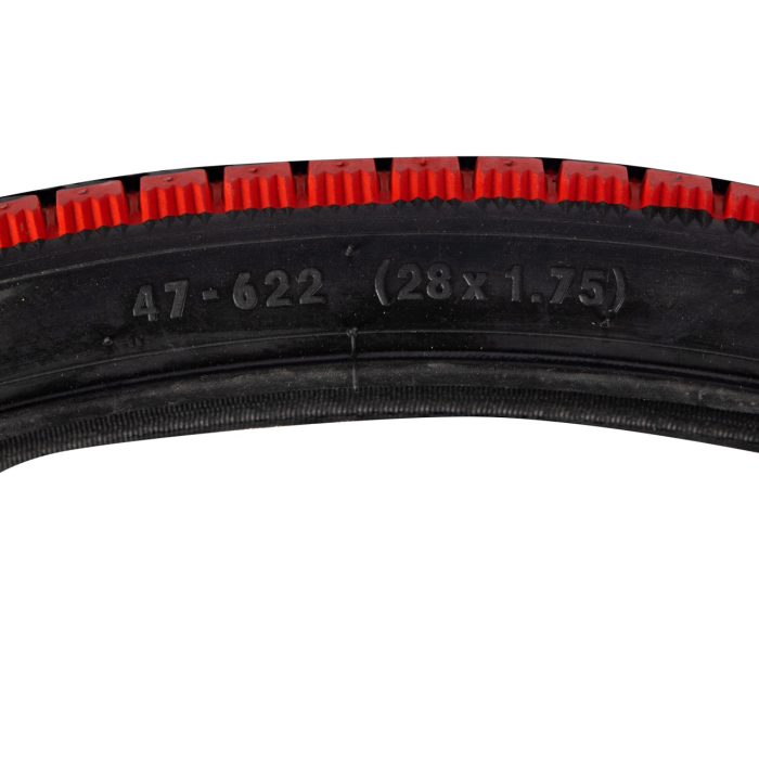 Anvelopa bicicleta 28x1.75", ETRTO 47-622, model M-1400, negru/rosu, profil Street [3]