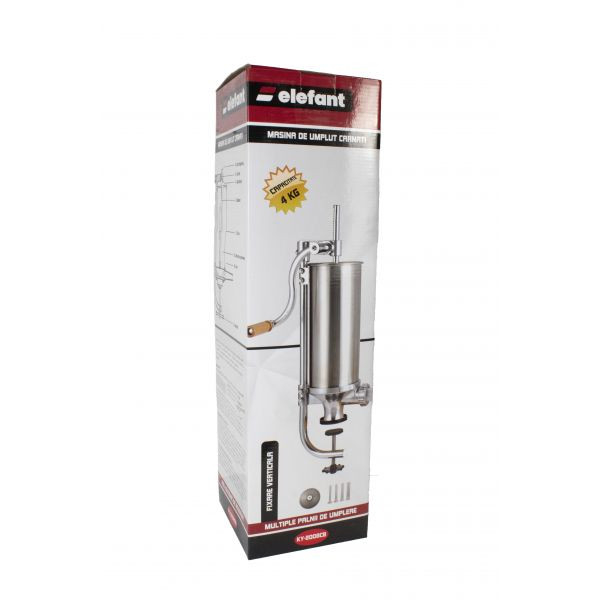 Aparat Carnati Elefant KY-2008CB, 4 kg, metal/inox, Vertical 4 palnii, prindere de masa [2]