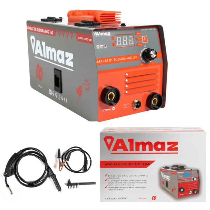Aparat sudura Almaz, MMA+FCAW(doar sudura sarma flux), intensitate maxima 160A, afisaj digital [8]