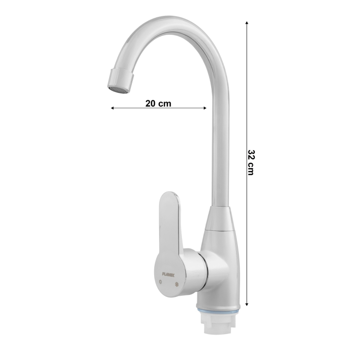 Baterie bucatarie din plastic PLAMIX Mario-011 Chrome [3]