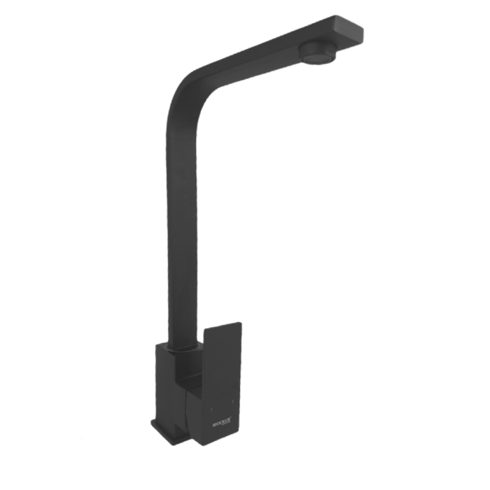 Baterie bucatarie MIXXUS KUB-011 BLACK din otel inoxidabil, Monocomanda, Racorduri incluse [3]