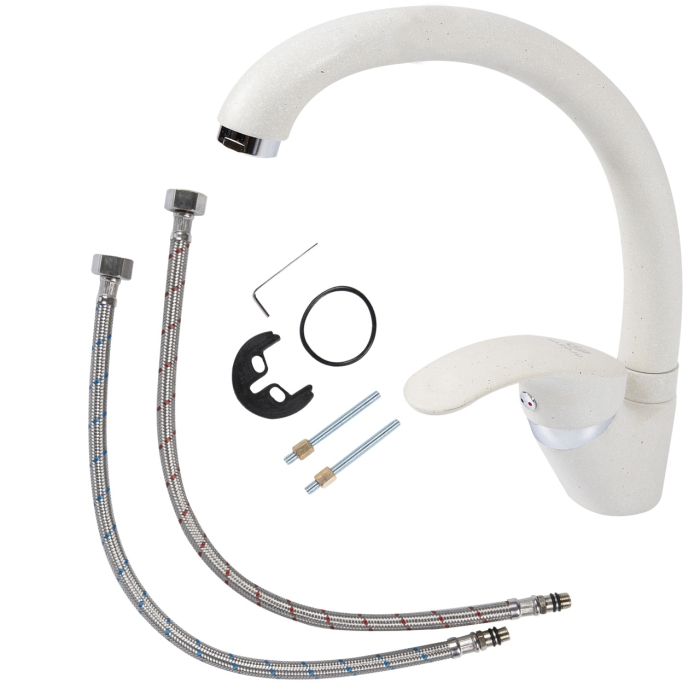 Baterie monocomanda pipa mobila 210mm alb [3]