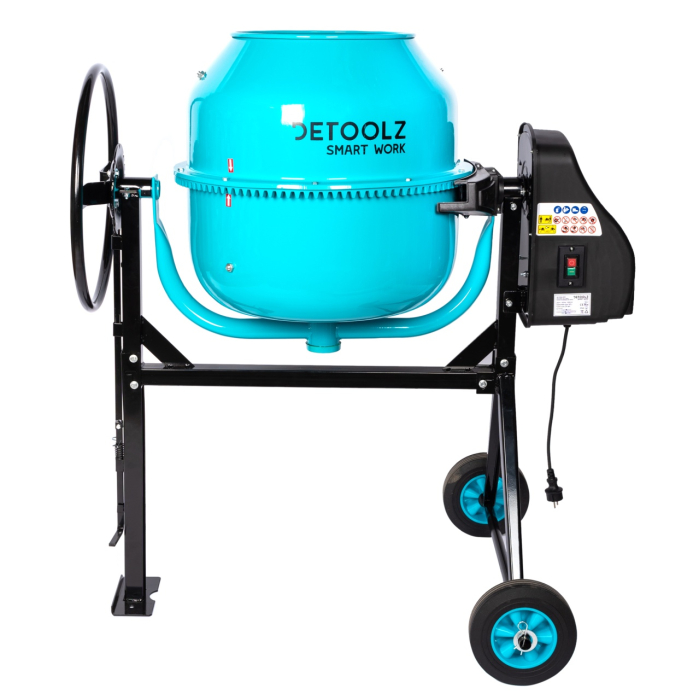Betoniera Detoolz 180L, 1000W, cu roti si coroana de fonta [2]