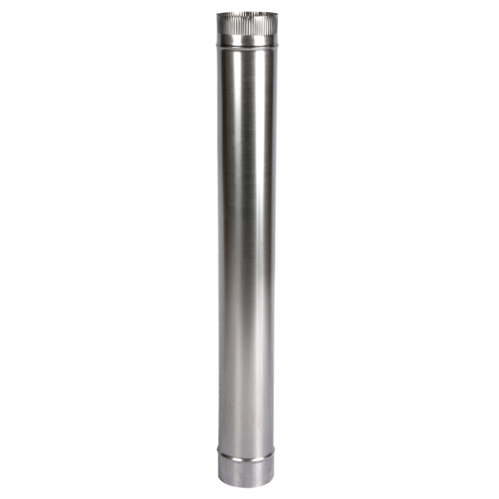 Burlan pentru soba pe lemne, 100cm, ø120mm, Zincat [2]