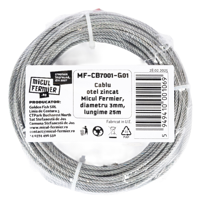 Cablu otel zincat Micul Fermier, diametru 3mm, lungime 25m [3]