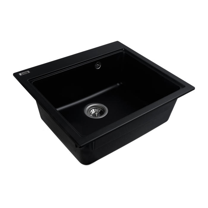 Chiuveta din compozit de granit pentru bucatarie ELEFANT PREMIUM 5852 VESTA Negru, 580 x 518 mm [4]