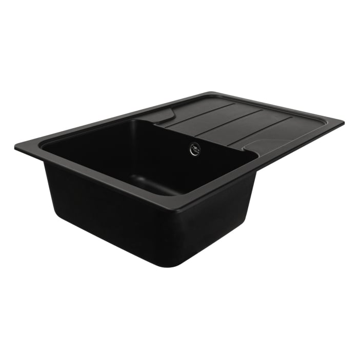 Chiuveta din compozit de granit pentru bucatarie ELEFANT PREMIUM 7850 VERONA Negru 775 x 495 mm [5]