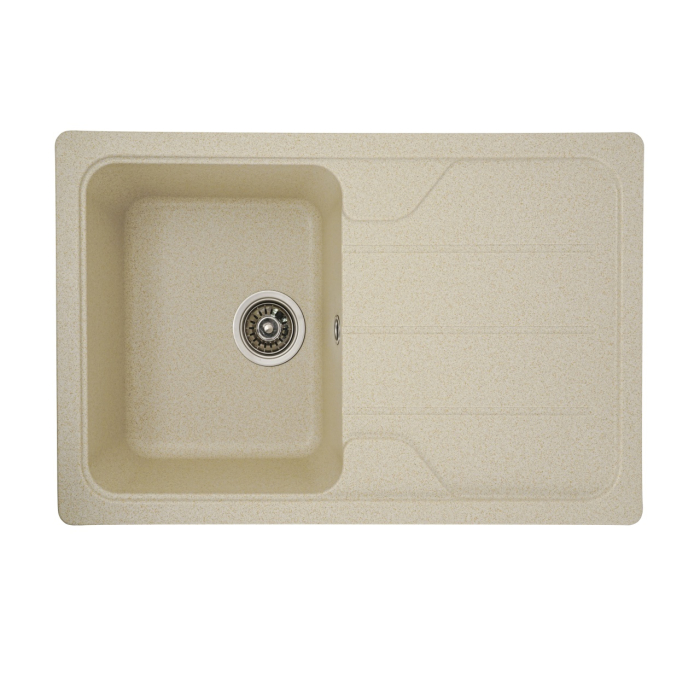 Chiuveta din compozit de granit pentru bucatarie ELEFANT PREMIUM 7850 VERONA Nisip 775 x 495 mm [1]