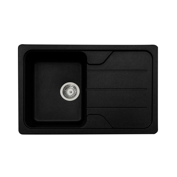 Chiuveta din compozit de granit pentru bucatarie Negru metalic ELEFANT PREMIUM 7850 VERONA 775 x 495 mm [1]