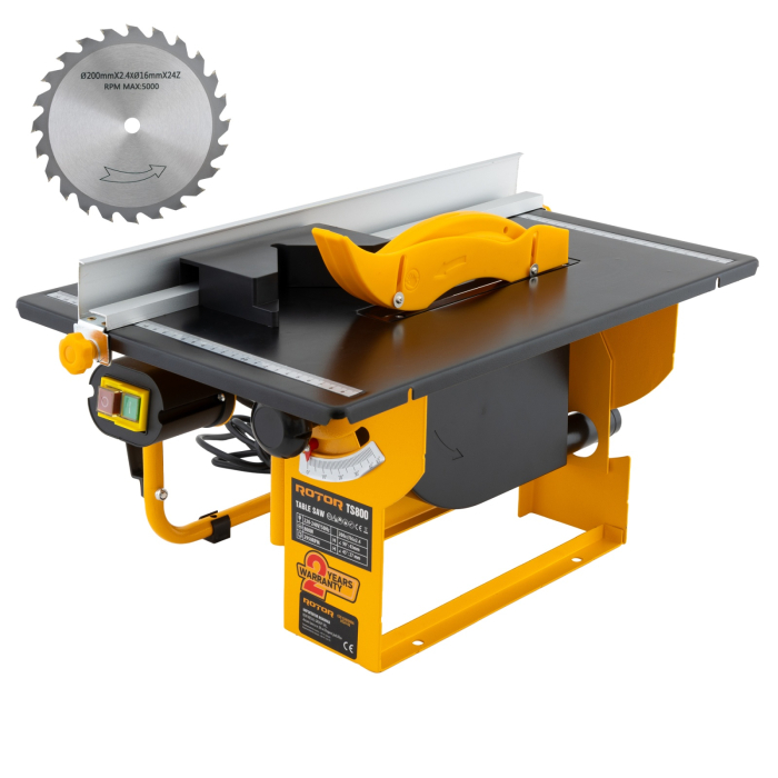 Circular de masa TS800 ROTOR Putere 800 W, Diametru disc 200 x 16 x 2.4 mm, Dimensiune Platforma 500x335 m [2]