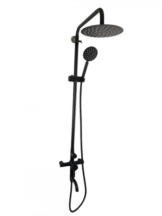 Coloana de dus Mixxus SUS-009-J NEGRU, 120 cm baterie si para, monocomanda, furtun flexibil [1]