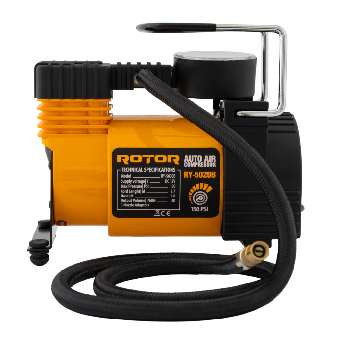 Compresor auto ROTOR RY-5020B, tensiune alimentare 12V, 10 bar / 150 psi, 30 l/min [3]