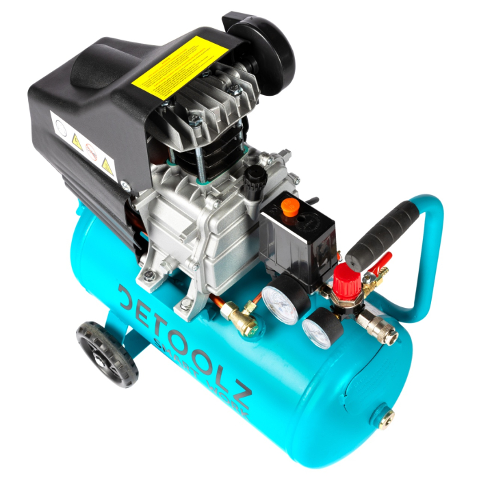 Compresor Detoolz 24L cu ulei, 1500 W, debit 160L/min, 8 bar, 2 prize de aer [9]
