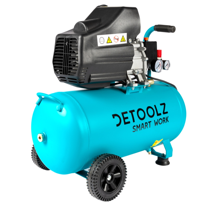 Compresor Detoolz 50L cu ulei, 1680 W, debit 206L/min, 8 bar, 2 prize de aer [8]