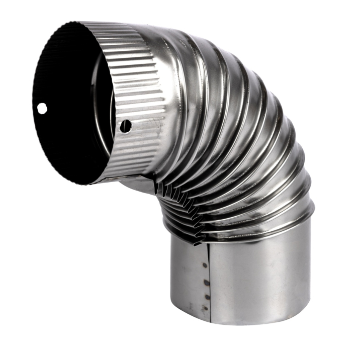 Cot pentru soba pe lemne 90˚ ø120mm 0.4mm, Zincat [2]