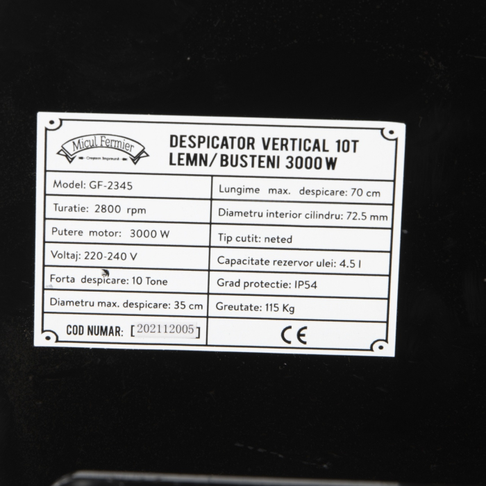 Despicator vertical 10T lemn/busteni 3000W [4]