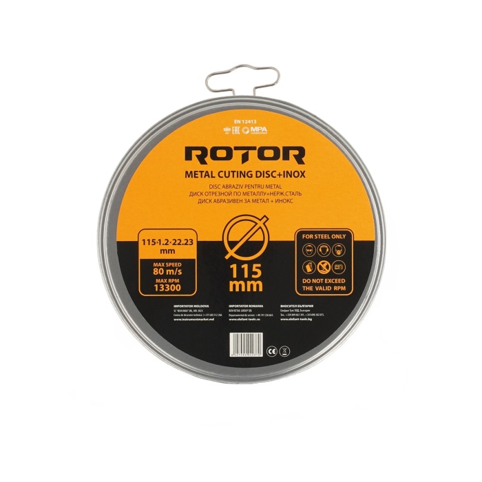 Disc abraziv pentru metal+inox ROTOR 115*1,2*22,23 set 10 [1]