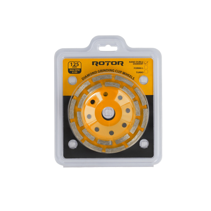 Disc cupa diamantata ROTOR 125mm rand dublu diamant [1]