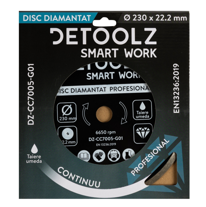 Disc diamantat continuu Detoolz 230x22.2mm, taiere umeda [3]