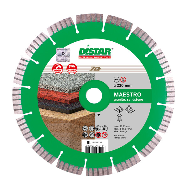 Disc diamantat Distar Maestro 125-230 mm, Segmentat, Granit [1]