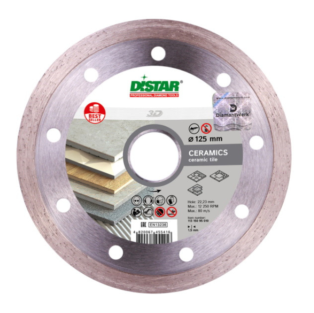 Disc diamantat Keramik 1A1R 125x1, 4x8x22,23 pentru placi ceramice [1]