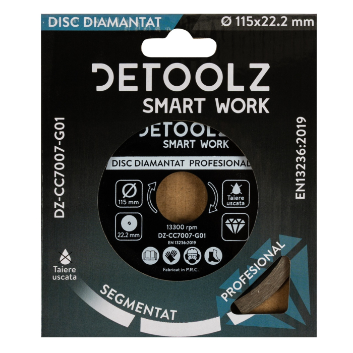 Disc diamantat segmentat Detoolz 115x22.2mm, taiere uscata [3]