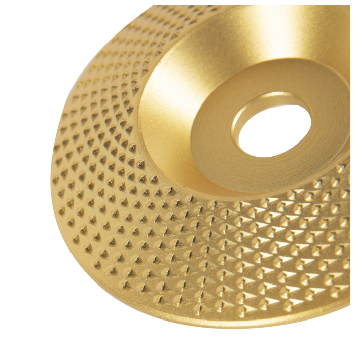 Disc plat, auriu, de rindeluit lemn, 98mm [3]