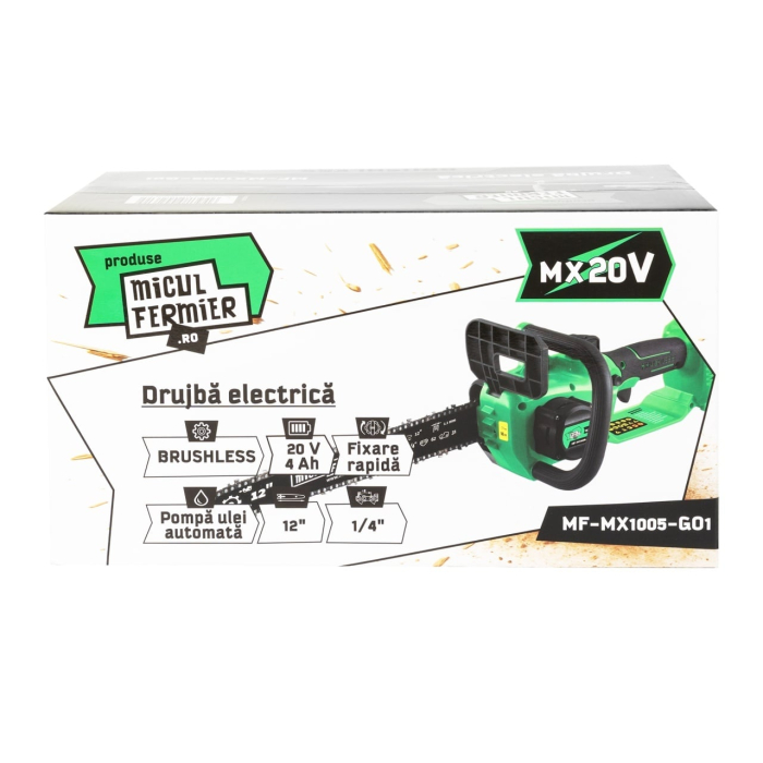 Drujba electrica Micul Fermier 20V, 4 Ah, lama 12", Brushless [12]