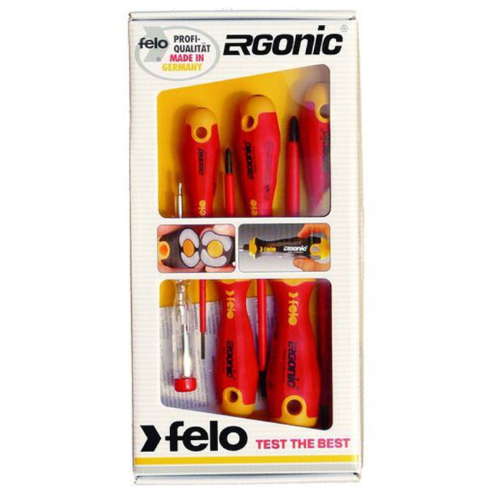 Felo 41396398, Set 6 surubelnite izolate VDE, drepte 2.5, 4.5, 5mm si PH1, PH2 + tester de tensiune [3]