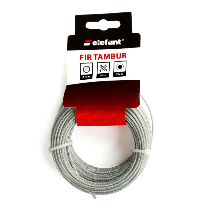 FIR TAMBUR CU INSERTIE METALICA 2mm x 15m, ELEFANT [1]