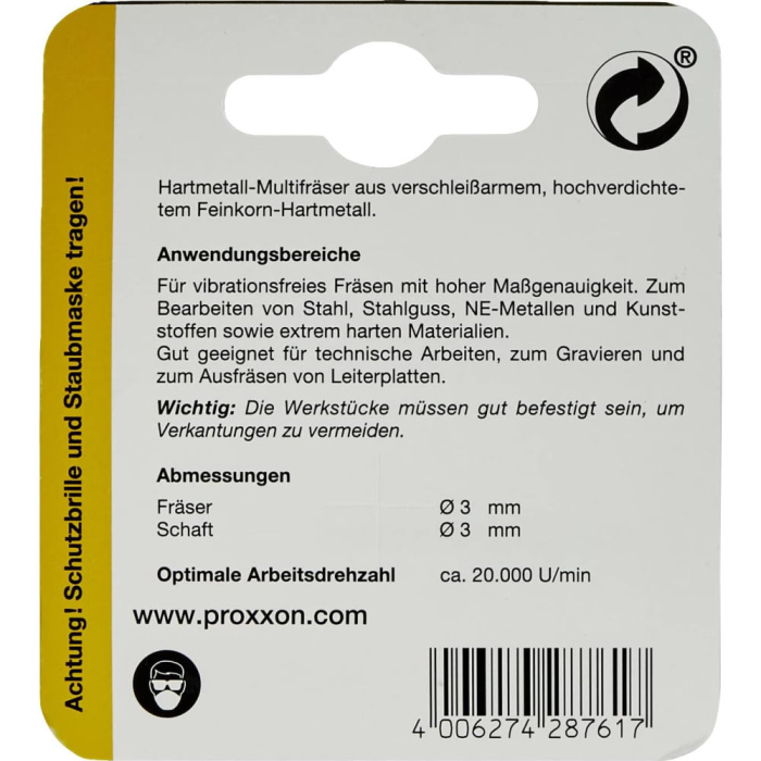 Freza cu 2 caneluri, Proxxon 28761, 3.0x3.0mm [5]
