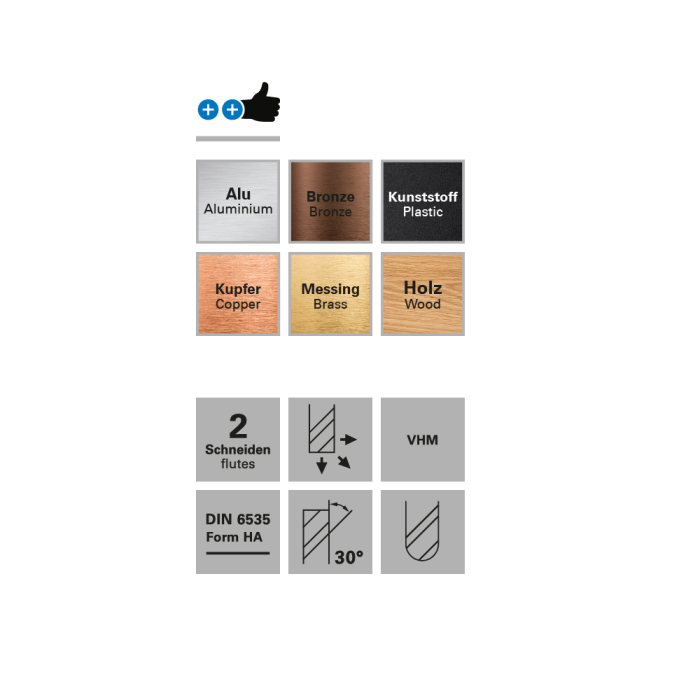 Freza cu varf rotund, 2 caneluri, Datron 00684008, R 0.8, 0.8x2.4x3.0mm [3]