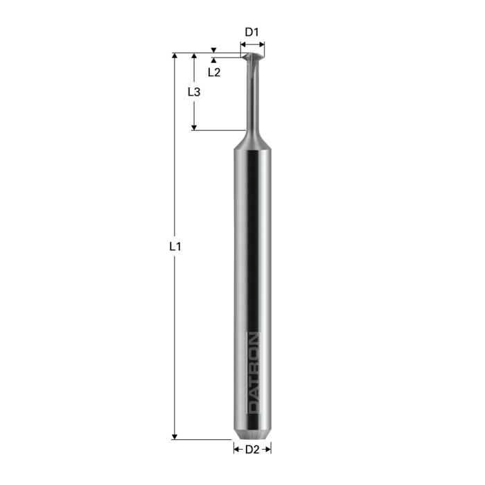Freza pentru filetare 4 caneluri, Datron 0068420, 2.0x0.20x3.0mm, M2.5 - M4 [2]